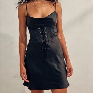 Sleek Black Corset Dress